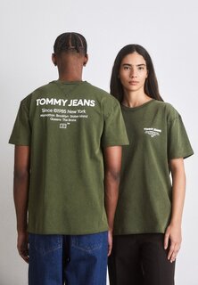Футболка с принтом Washed Essential Tee Unisex Tommy Jeans, цвет drab olive green