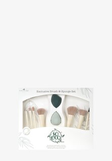 Кисти для макияжа So Eco Exclusive Brush &amp; Sponge Set So Eco, цвет stone &amp; green