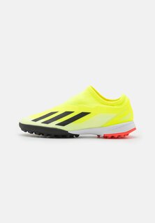 Футбольные бутсы с шипами X Crazyfast League Laceless Tf J Unisex Adidas, цвет team solar yellow 2/core black/footwear white
