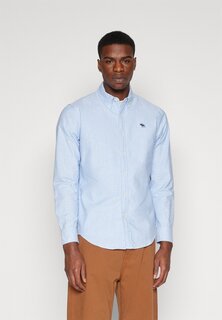 Рубашка Matte Icon Oxford Long Life Abercrombie &amp; Fitch, цвет blue solid
