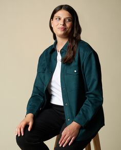 Женская куртка-рубашка Curvy из замши с эффектом замши Rosa Thea, зеленый
