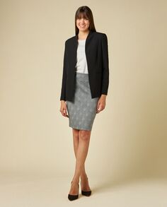Женская юбка-карандаш из смесовой вискозы стрейч Iwie, черно-белый
