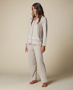 Женские пижамные брюки из смесового хлопка Nymos, белый