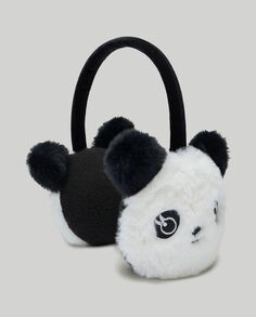 Наушники из искусственного меха панды, белый/черный NO Brand