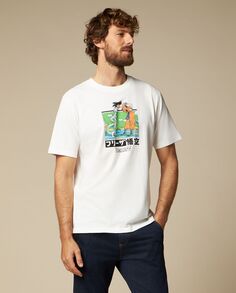 Мужская футболка из чистого хлопка J. HART &amp; BROS., белый принт