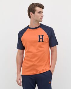 Мужская футболка с рукавами реглан и нашивкой из чистого хлопка J. HART &amp; BROS., оранжевый