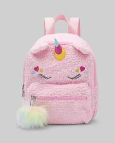 Рюкзак из искусственного меха, светло-розовый NO Brand