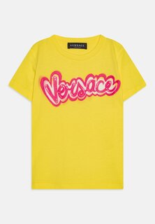Футболка с принтом Unisex Logo Versace, цвет giallo/fuxia