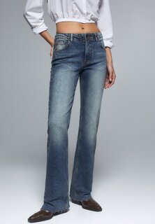 Расклешенные джинсы Low-Rise PULL&amp;BEAR, цвет stone blue denim