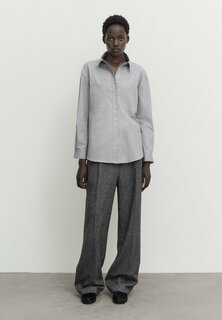 Рубашка Striped With Hidden Pockets Massimo Dutti, цвет grey