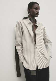 Рубашка Striped Massimo Dutti, цвет light brown