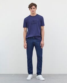 Узкие джинсы с 5 карманами из мужской смеси хлопка J. HART &amp; BROS., темная стирка