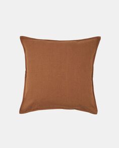 Чехол на подушку из чистого льна, табачный коричневый NO Brand