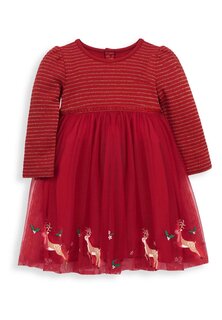 Элегантное платье Reindeer JoJo Maman Bébé, красный