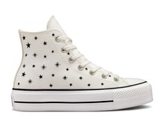 Кроссовки Converse Wmns Chuck Taylor All Star Lift Platform High &apos;Embroidered Stars - Egret&apos;, кремовый