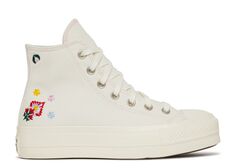 Кроссовки Converse Wmns Chuck Taylor All Star Lift Platform High &apos;Floral Embroidery - Egret&apos;, кремовый