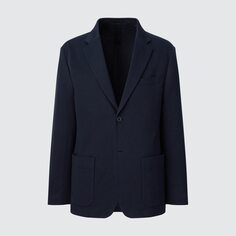 Куртка UNIQLO Comfort 2B с нагрудным карманом, темно-синий