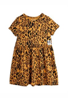 Платье из джерси Basic Leopard Dress Mini Rodini, бежевый