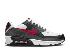 Кроссовки Nike Air Max 90 Leather Gs &apos;Iron Grey University Red&apos;, белый