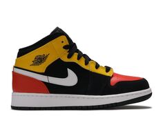 Кроссовки Nike Air Jordan 1 Mid Se Gs &apos;Amarillo Team Orange&apos;, черный