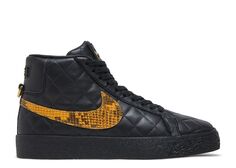 Кроссовки Nike Supreme X Zoom Blazer Mid Qs Sb &apos;Black Snakeskin&apos;, черный