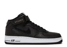 Кроссовки Nike Stussy X Air Force 1 Mid &apos;Black Snakeskin&apos;, черный
