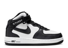 Кроссовки Nike Stussy X Air Force 1 Mid Ps &apos;Black White&apos;, черный