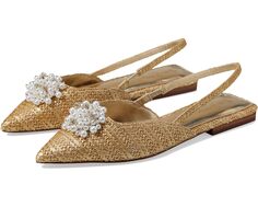 Кроссовки Lilly Pulitzer Brit Straw Slingback, золотой