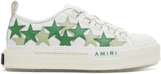 Бело-зеленые низкие кеды со звездами Amiri