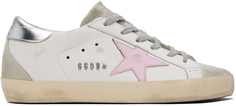 Бело-розовые кроссовки Super-Star Golden Goose, цвет White/Pink/Silver