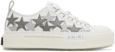 Бело-серые низкие кеды со звездами Amiri, цвет White/Gray