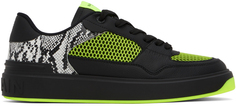 Черно-зеленые кроссовки B-Court Flip со змеиным эффектом Balmain