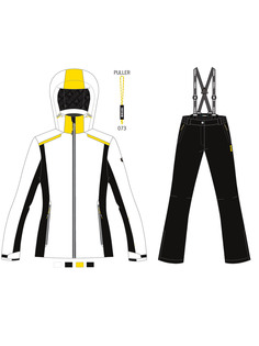 Женский лыжный костюм Brugi, белый/желтый/черный