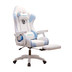 Игровое кресло Yipinhui DJ-06, 2 Gen, нейлон, подставка для ног, белый/синий