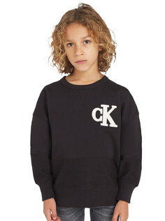 Свободный детский свитшот Calvin Klein, черный