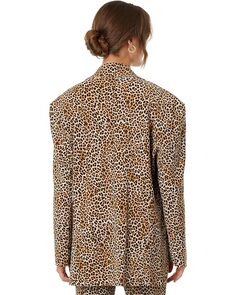 Куртка Norma Kamali Oversized Single Breasted Jacket, цвет BB Leopard