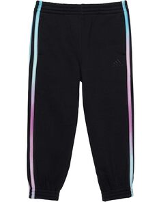 Брюки Adidas All Over Print Stripe Fleece Joggers, цвет Black/Purple