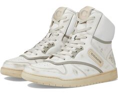 Кроссовки COACH Distressed Leather High-Top Sneaker, белый