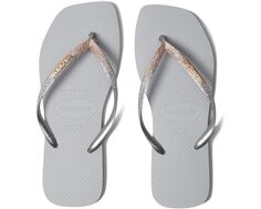 Сандалии Havaianas Slim Square Glitter Flip Flop Sandal, цвет Ice Grey