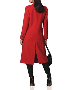 Пальто Avec Les Filles Wool Blend Double-Breasted Coat, цвет Crimson