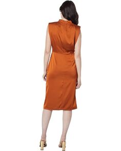 Платье Donna Morgan Cowl Neck Midi Dress, цвет Umber