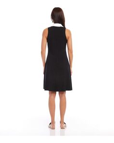Платье Karen Kane Contrast Placket Dress, черный/белый