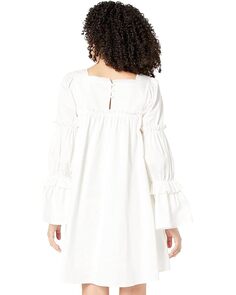 Платье MOON RIVER Poplin Asymmetrical Tiered Mini Dress, белый
