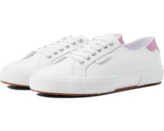 Кроссовки Superga 2750 - Nappa Heeltab, цвет White/Pink Mauve Leather