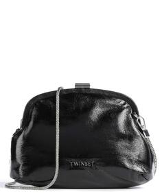 Блестящая сумка через плечо из искусственной кожи Twinset, черный