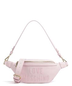 Поясная сумка с блестящим логотипом из искусственной кожи Love Moschino, розовый