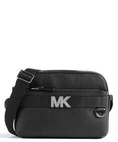 Приподнятая сумка через плечо MK из зерненой яловой кожи Michael Kors, черный