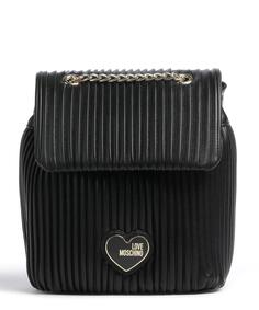 Плиссированный рюкзак из искусственной кожи Love Moschino, черный