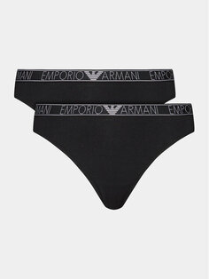 Комплект из 2 бразильских женских трусов Emporio Armani Underwear, черный