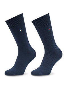 Комплект из 2 высоких мужских носков Tommy Hilfiger, синий